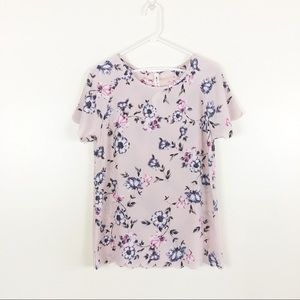 NWT Vanilla Bay Blush Pink Floral Scallop Hem Top